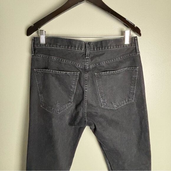 Agolde Cherie high rise black straight leg distressed 100% cotton jeans size 29 - Picture 9 of 17